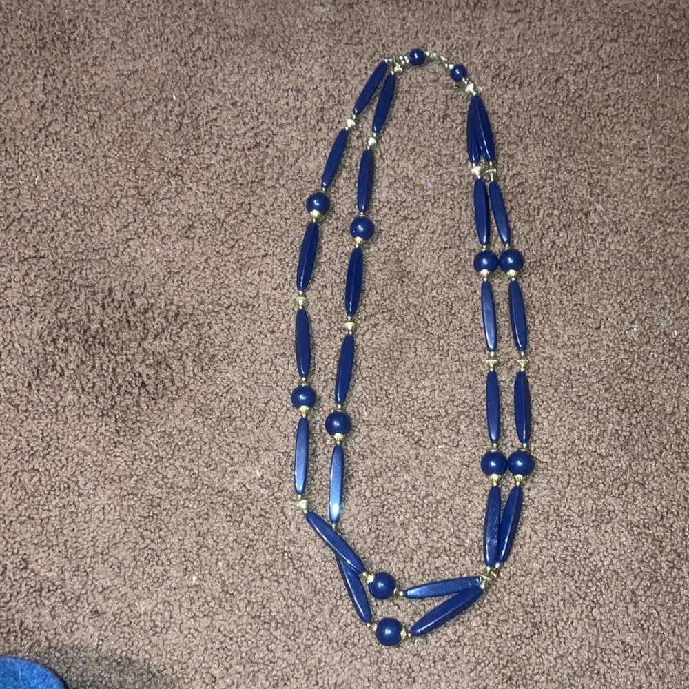 Necklace Blue And Gold